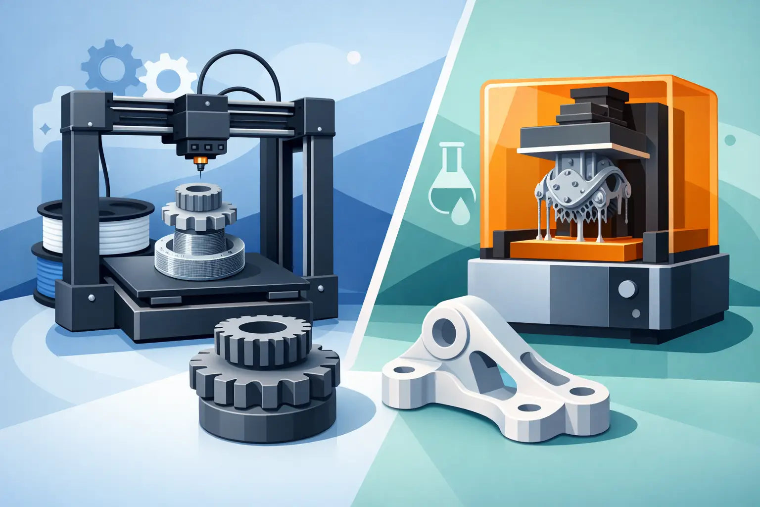 FDM oder SLA für technische Bauteile wählen